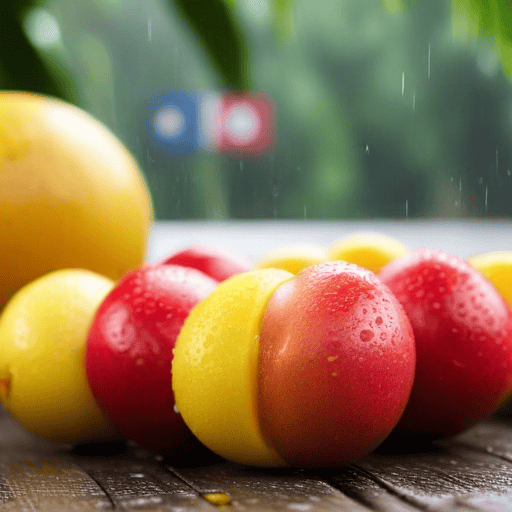 Illustration of Rain or shine, Western women brave weather to sell mangoes