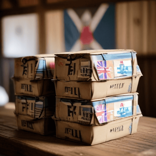 Illustration of Ration distribution underway in affected areas