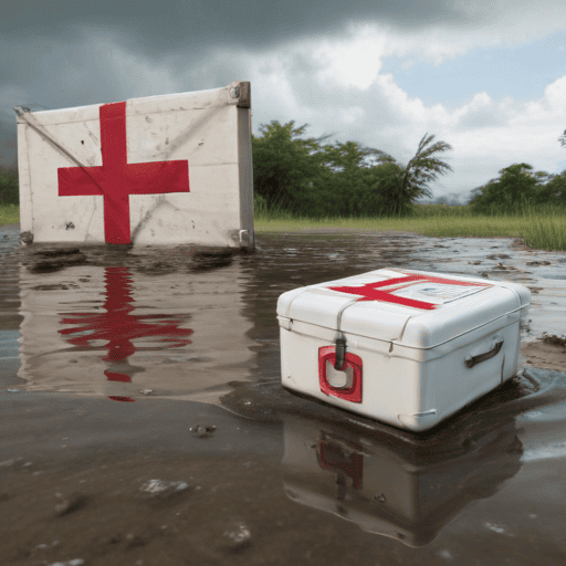 Illustration of Red Cross urges communities to take action against climate-sensitive diseases as floodwaters recede