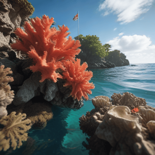 Illustration of Scientists discover world’s largest coral-so big it can be seen from space