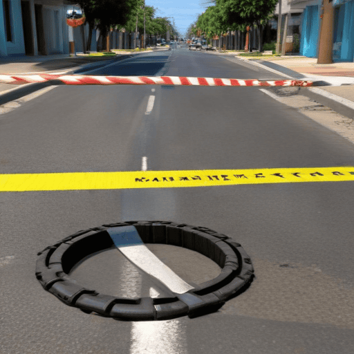 Illustration of Serious safety concern | Uncovered manhole a problem for drivers, pedestrians