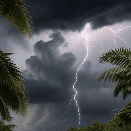 Illustration of Severe thunderstorm for eastern part of Viti Levu