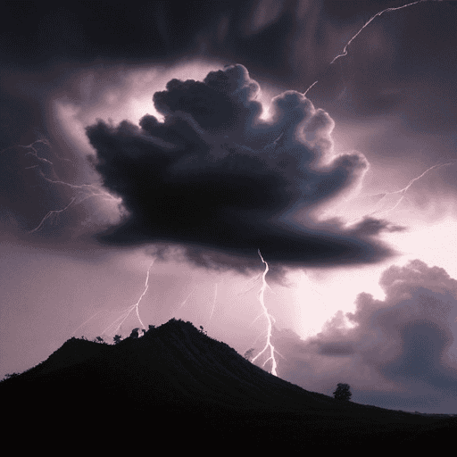 Illustration of Severe thunderstorm with heavy rainfall alert