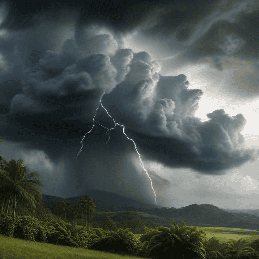 Illustration of Severe thunderstorms and rain warning for Western Viti Levu