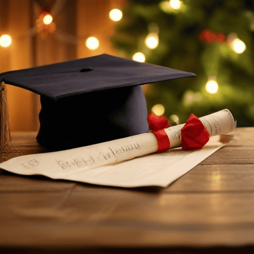 Illustration of Son Dedicates Master’s Degree to Father’s Sacrifices