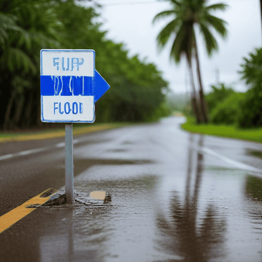 Illustration of Sunday afternoon update for heavy rain alert