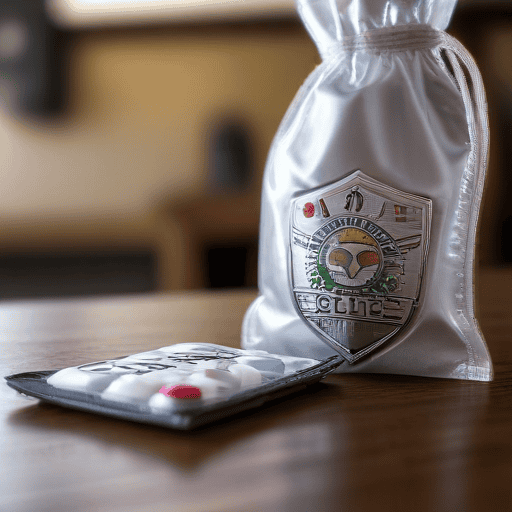 Illustration of Suspect in police custody for possession of illicit drugs