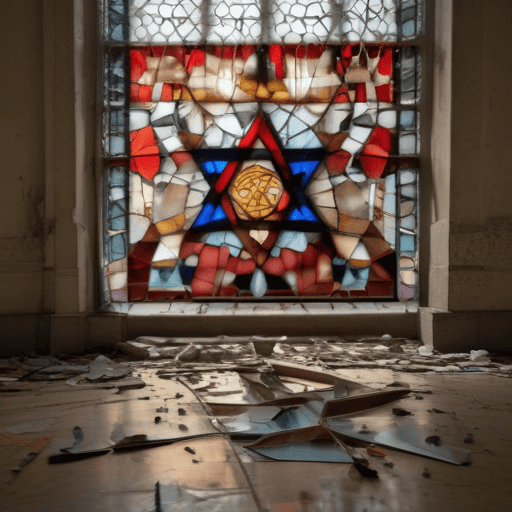 Illustration of Sydney synagogue daubed in antisemitic graffiti in latest attack on Australian Jews