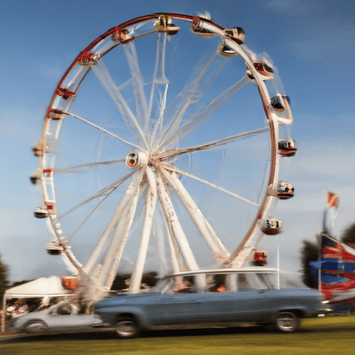 Illustration of Taveuni ferris wheel rides scratched