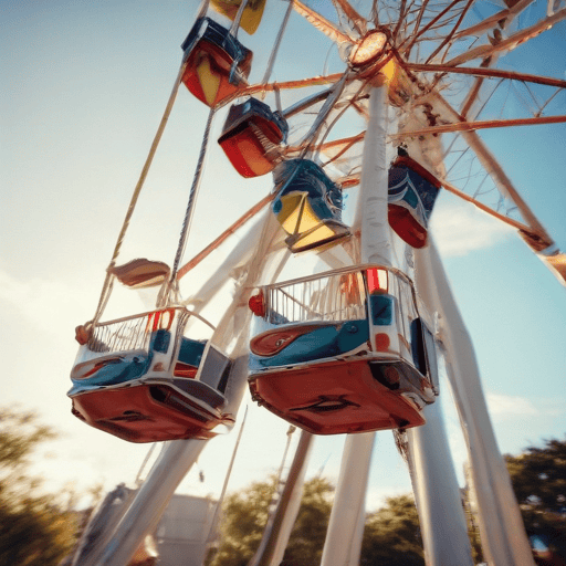 Illustration of Taveuni ferris wheel rides scratched