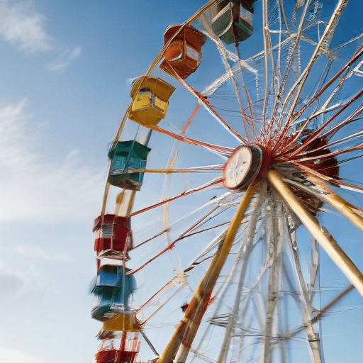 Illustration of Taveuni ferris wheel rides scratched