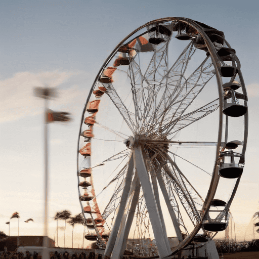 Illustration of Taveuni ferris wheel rides scratched