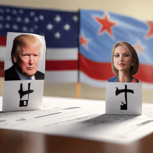 Illustration of US Elections underway, Harris and Trump go toe to toe