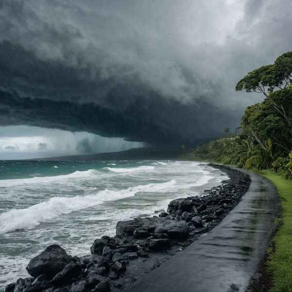 Illustrative image related to April 22, 2026: Fiji Braces for Heavy Rain as trough drives heavy showers and flash-flood risk, with coastal inundation warnings for Coral Coast, Sigatoka, Kadavu and Southern Lau.