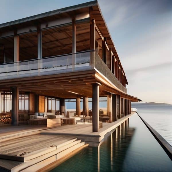 Luxury waterfront villa with modern architecture and stunning ocean views in Fiji.