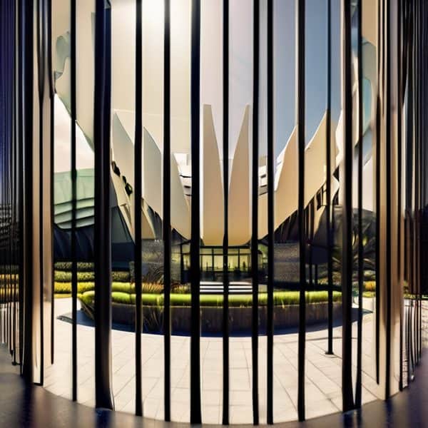 Entrance to FijiGlobalNews headquarters with modern architectural design.