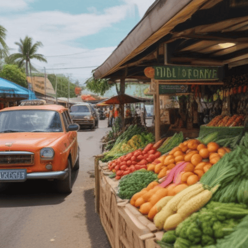 Illustration of Ex-Taxi Driver Opts to Be Market Vendor