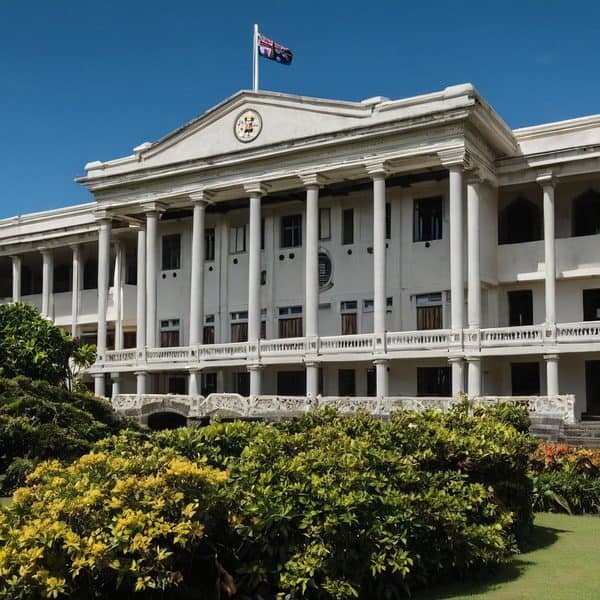 Fiji Government House, historic colonial architecture in Suva.