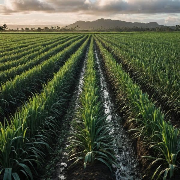 Sugarcane plantation in Fiji for sustainable agriculture.