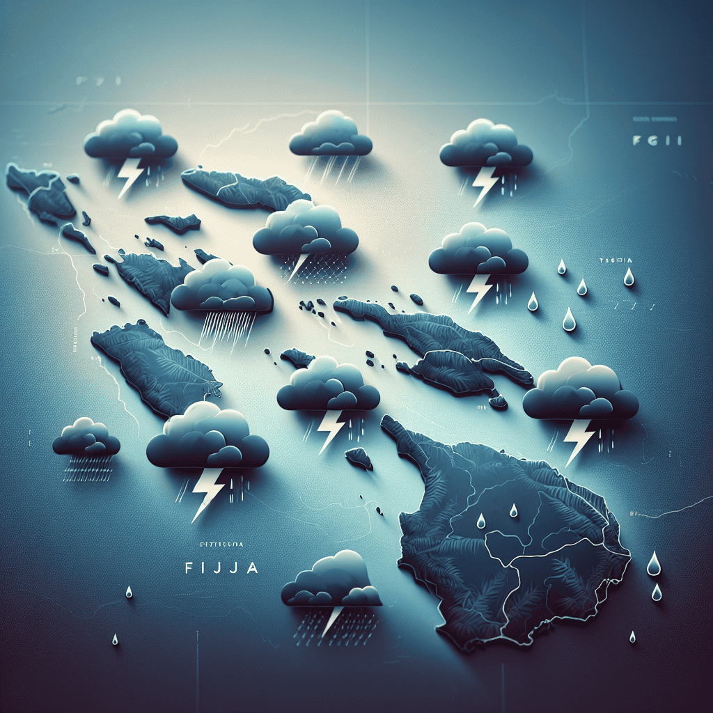 Fiji Weather Forecast: Cloudy Conditions and Showers with Thunderstorms Expected Across Multiple Regions