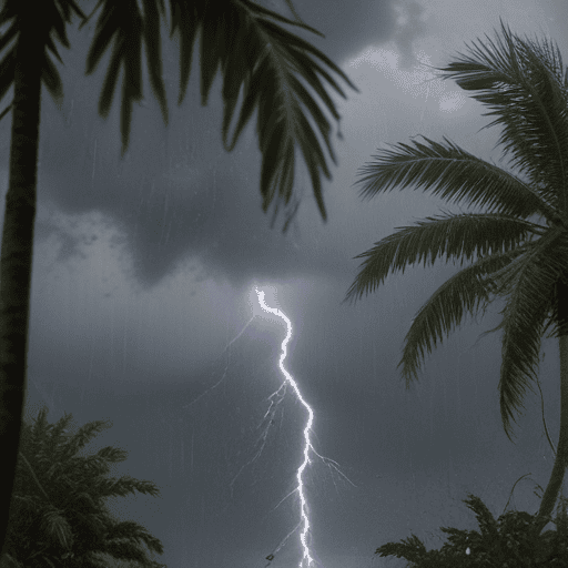 Illustration of Fiji Weather Forecast: Thunderstorms and Heavy Showers Expected Across the Region