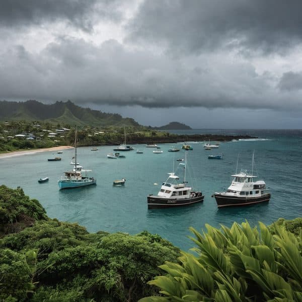 May 1, 2026: Fiji forecast – Cloudy periods with showers, isolated inland thunderstorms and local flash-flood risk; gusty southeast winds and rough seas