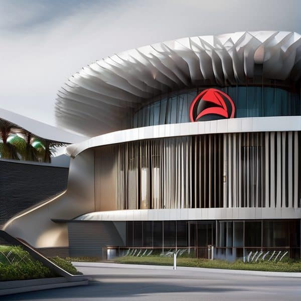 Modern sports arena with unique architectural design in Fiji.