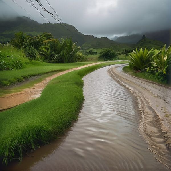 Low-pressure trough brings heavy showers and flash-flood risk to eastern Fiji for 24 hours